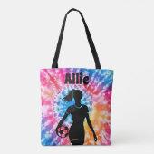 Tote Bag Fille de football Personnalisé Cravate-Dye Rainbow (Dos)