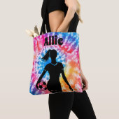 Tote Bag Fille de football Personnalisé Cravate-Dye Rainbow (De près)