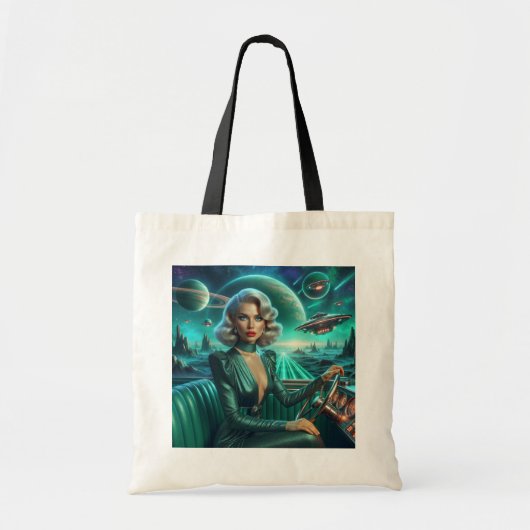 Tote Bag Fille de l'espace rétro (Devant)