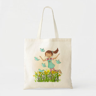 Tote Bag Fille de ressort chassant la pêche et l'aqua de