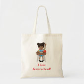 Tote Bag Fille d'école à domicile (Devant)