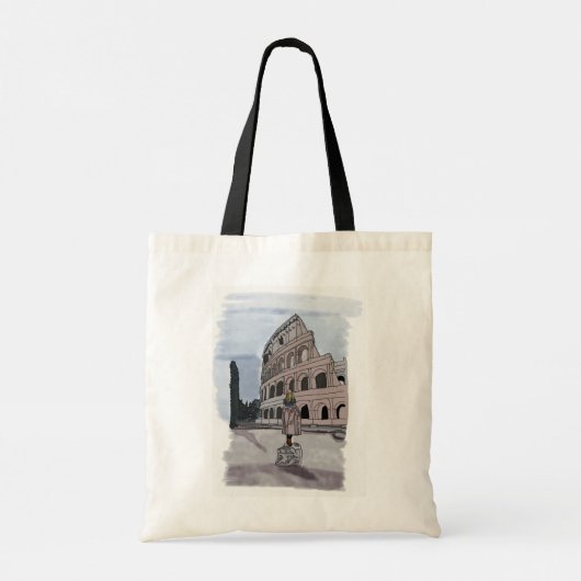 Tote Bag Fille devant le Colisée. (Dos)