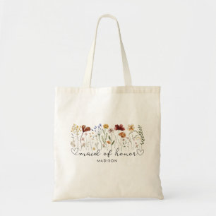 Tote Bag Fille d'honneur Style de script personnalisé Maria