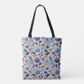 Tote Bag Fille Elégant Fleurs sauvages Bleu élégant Personn (Dos)