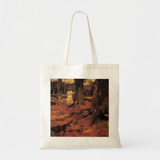 Tote Bag Fille en blanc dans les bois par Vincent van Gogh (Devant)