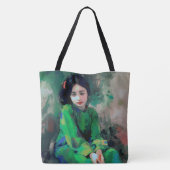 Tote Bag Fille en robe verte (Dos)