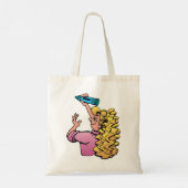 Tote Bag Fille enjouée avec crayon (Dos)