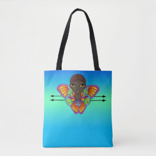 Tote Bag Fille enveloppée dans des ailes papillon