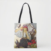 Tote Bag Fille et géranium, Mucha (Devant)