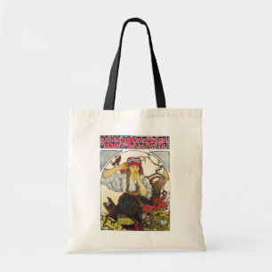 Tote Bag Fille et géranium, Mucha