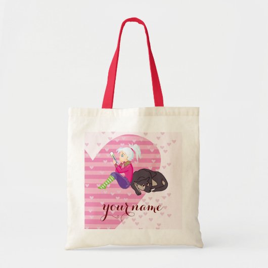 Tote Bag Fille Être amoureuse (Devant)