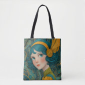 Tote Bag Fille Flapper Art Déco des années 1920 (Devant)