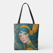 Tote Bag Fille Flapper Art Déco des années 1920 (Dos)