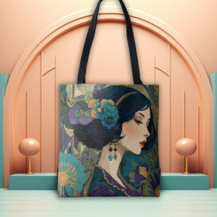 Tote Bag Fille Flapper Art Déco des années 1920