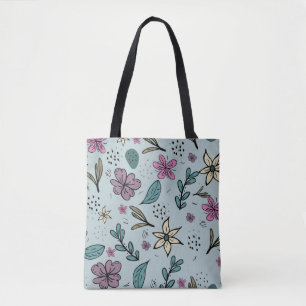 Tote Bag Fille Fleur Art Nouveau Design Floral Aesthétique