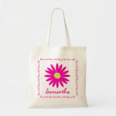 Tote Bag Fille Fleur Fleur Rose Foncé (Devant)