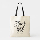 Tote Bag Fille Fleur Lettrée Main Noire Personnalisée (Dos)