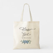 Tote Bag Fille Fleurie Fleur Bleue Personnalisée (Dos)