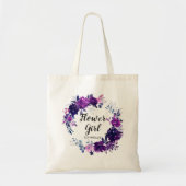 Tote Bag Fille florale violette enchantée Monogramme (Devant)