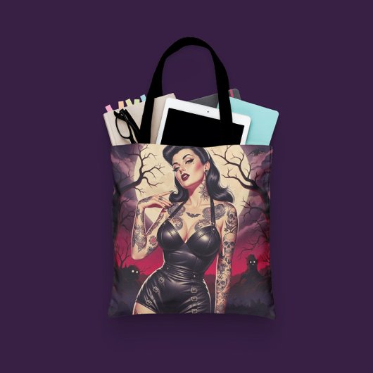 Tote Bag Fille gothique rétro