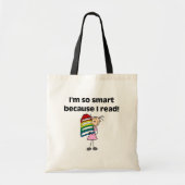 Tote Bag Fille intelligente parce que je lis (Devant)