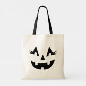 Tote Bag Fille Jack-o'-lantern Citrouille Face Halloween (Dos)