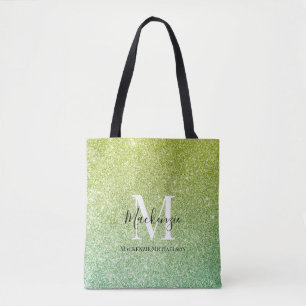 Tote Bag Fille jaune Ombre Parties scintillant Monogramme N