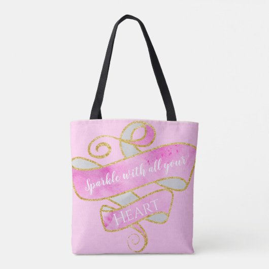 Tote Bag Fille Joli Rose Rose Parties scintillant Or Sparkl (Dos)