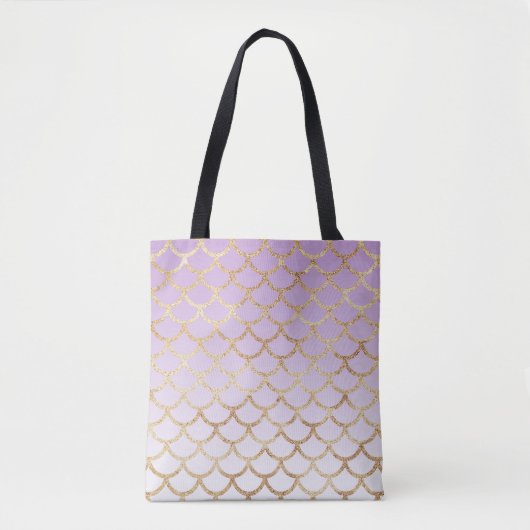Tote Bag Fille Lilac Purple Gold Parties scintillant sirène (Devant)