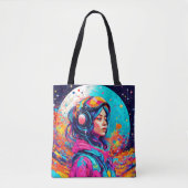 Tote Bag Fille Lunaire Colorée (Devant)