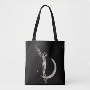 Tote Bag Fille Lune Art Nouveau vintage