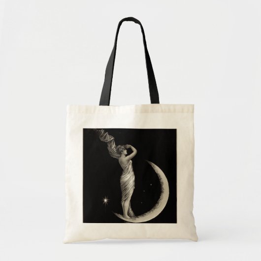 Tote Bag Fille Lune Art Nouveau vintage (Devant)