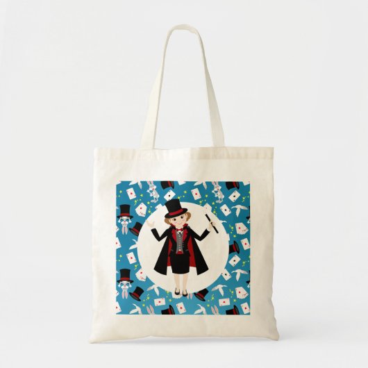Tote Bag Fille magicien Spectacle Anniversaire (Devant)