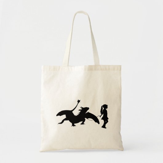 Tote Bag Fille Marcher Son Animal Dragon Funny Gag Idée cad (Devant)