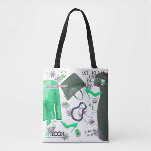 Tote Bag Fille Mode Chic Vêtements Stylish Threads Art (Devant)