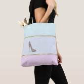Tote Bag Fille moderne rayée, Ombre, talon haut (De près)