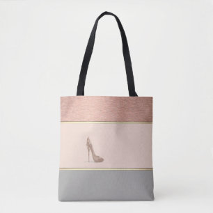 Tote Bag Fille moderne rayée, talon haut
