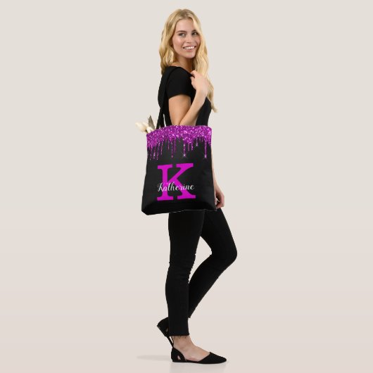 Tote Bag Fille Noir Neon Plum Parties scintillant Drivers N (Sur le modèle)