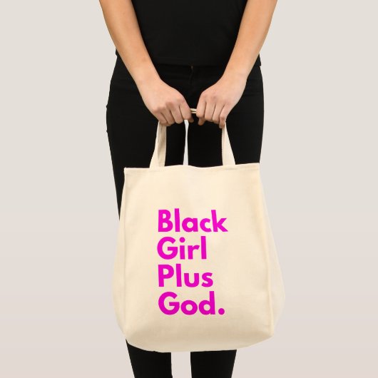 TOTE BAG FILLE NOIRE PLUS DIEU (Devant (produit))