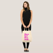 TOTE BAG FILLE NOIRE PLUS DIEU (Devant (modèle))