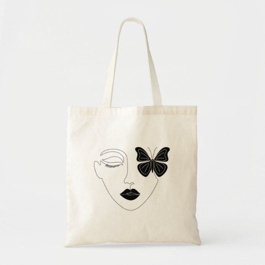 Tote Bag Fille noire unique (Devant)