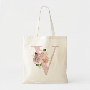 Tote Bag Fille Pale Rose Parties scintillant or Floral V Mo
