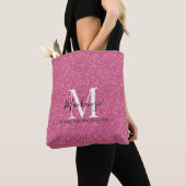 Tote Bag Fille Parties scintillant rose Nom du monogramme (De près)
