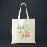 Tote Bag Fille personnalisée<br><div class="desc">Le sac fourre-tout de cette élégante fille est décoré d'une simple motif géométrique dans les tons pastel rose, turquoise et jaune. Customisez-le en changeant le nom. Pour modifier davantage, utilisez l'outil de conception pour modifier la police, la taille de police ou la couleur.</div>