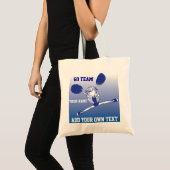 Tote Bag Fille Pom-pom girl en silhouette bleu foncé (Devant (produit))