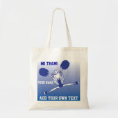 Tote Bag Fille Pom-pom girl en silhouette bleu foncé (Devant)