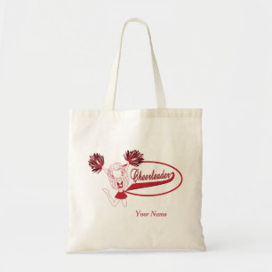 Tote Bag Fille pom-pom girl en silhouette rouge foncé