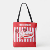 Tote Bag Fille Pom-pom girl rouge et blanc (Dos)