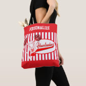 Tote Bag Fille Pom-pom girl rouge et blanc (De près)