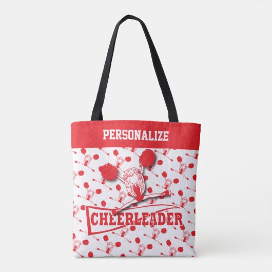 Tote Bag Fille Pom-pom girl rouge - Tout sur l'impression (Dos)